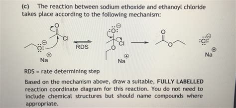 Solved (c) The reaction between sodium ethoxide and ethanoyl | Chegg.com