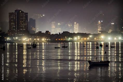 Mumbai skyline at night Stock Photo | Adobe Stock