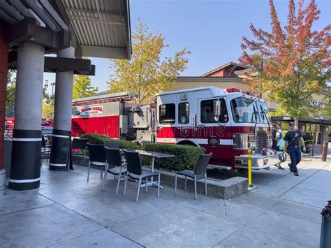 Mill Creek, WA USA - Circa October 2022: Wide Angle View of a Snohomish County Fire Truck Parked ...