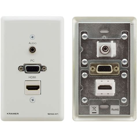 Kramer HDMI, VGA, and 1/8" Audio Wall Plate (White) WXA-H1/US(W)