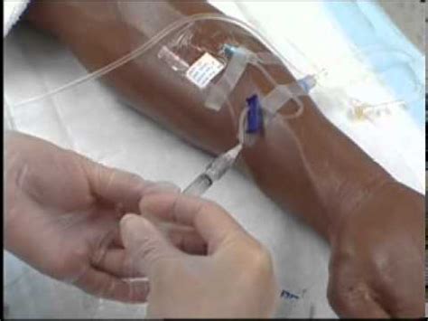 Intravenous (IV) Therapy: Administering IV Medication via a Saline Lock - YouTube