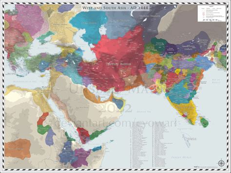 West and South Asia - AD 1444 - [6637x4983] [OC] : MapPorn Asia Map ...