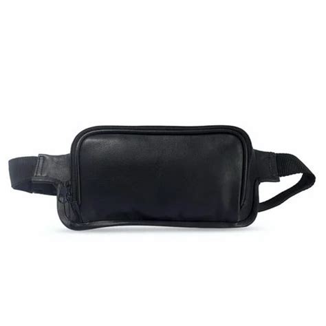 Black Leather Waist Pouch, For Personal, Zipper at best price in Kolkata