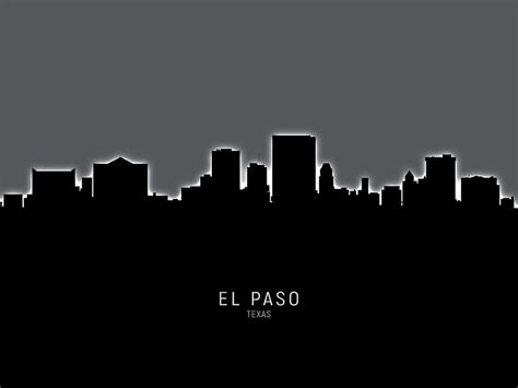 El Paso Texas Skyline Digital Art by Michael Tompsett - Fine Art America