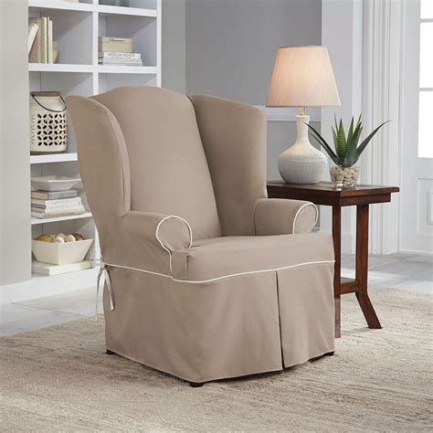 Serta Relaxed Fit Wingback Chair Slipcover | Slipcovers for chairs, Wingback chair slipcovers ...