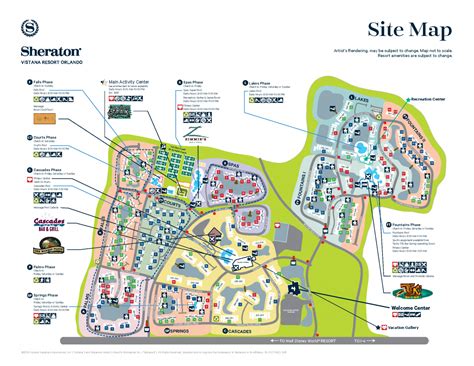 Sheraton Vistana Resort Resort Map | Orlando map, Orlando travel, Orlando resorts