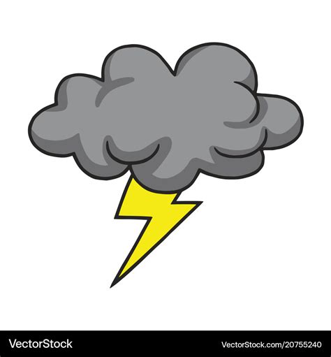 Thunderstorm cloud hand drawn Royalty Free Vector Image