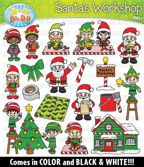 Clipart Santas Workshop