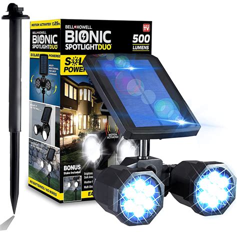 Bell+Howell Bionic Duo Spotlight Solar Lights Outdoor with Motion ...