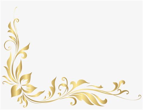 Download Banner Library Stock Golden Floral Decoration Transparent ...