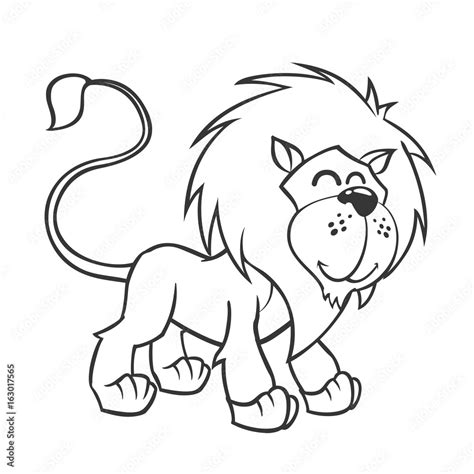 Cute lion. Vector illustration of cute cartoon lion character for ...