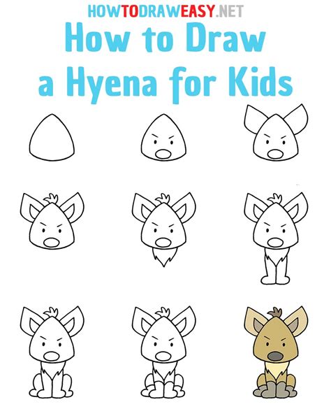 How to Draw a Hyena for Kids - How to Draw Easy