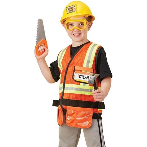 Melissa & Doug Construction Worker Role Play Costume Set | Role Play and Dress Up