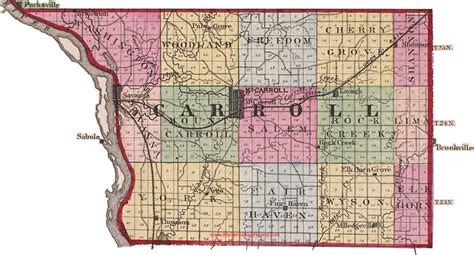 Carroll County, Illinois 1870 Map, Mount Carroll, Savanna, IL