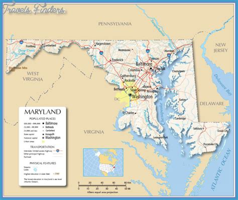 Maryland Map - TravelsFinders.Com