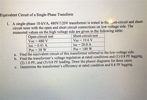 Solved Equivalent Circuit of a Single-Phase Transform A | Chegg.com