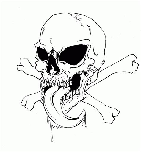 Skull And Crossbone Coloring Page - Coloring Home