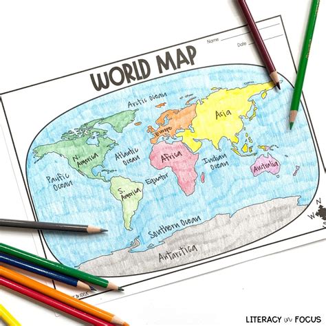 Printable World Map Worksheet And Quiz Literacy In Focus — db-excel.com