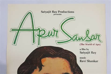 1959 Bollywood 1-sh Poster APUR SANSAR Satyajit Ray 19in x 29in.