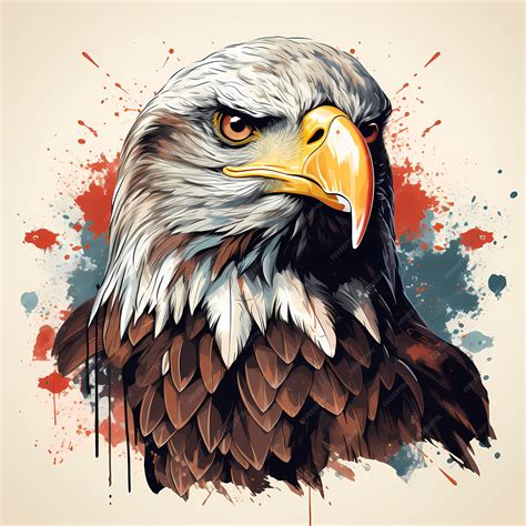 Premium AI Image | drawing of large eagle with american flag