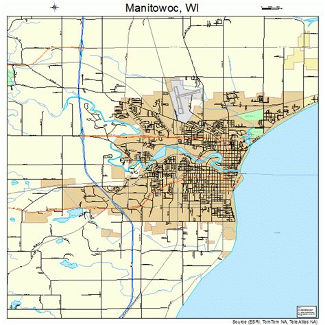 Manitowoc Wisconsin Street Map 5548500