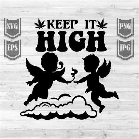 Keep It High Svg Angel Smoking Weed Svg Cupid Rolling Joint Clipart ...