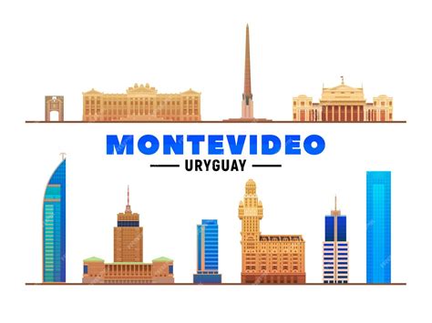 Free Vector | Montevideo uruguay landmarks at white background vector ...