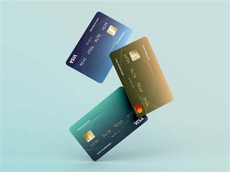 Free Floating Credit Cards Mockup (PSD)