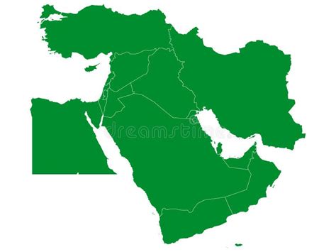 Middle East Simple Outline Blank Map Stock Vector - Illustration of arabian, vector: 240536633
