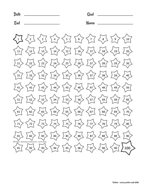 Printable PDF chart of 100 stars - print and share with your twinklers ...