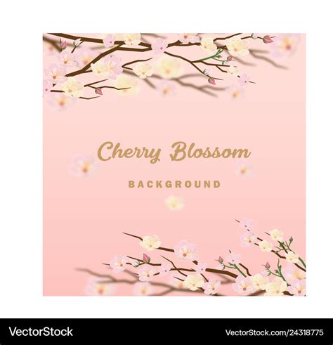 Cherry blossom background invitation Royalty Free Vector