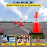 BENTISM Safety Cones Traffic Cones 18" PVC Orange Reflective Collars ...