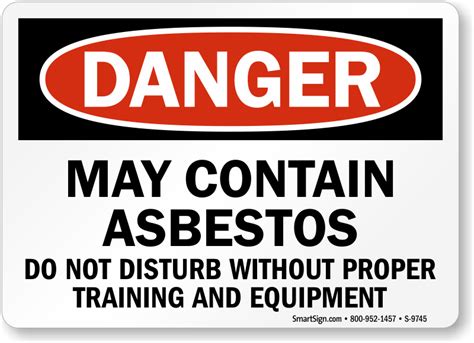 May Contain Asbestos Do Not Disturb Without Training Sign, SKU: S-9745 - MySafetySign.com