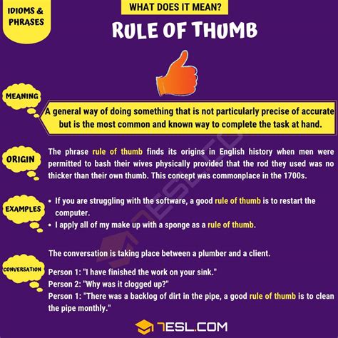 "Rule of Thumb" Meaning, Origin and Examples • 7ESL