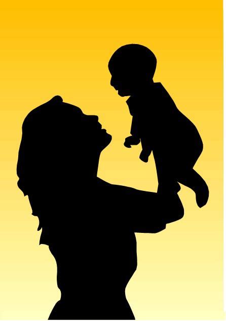 Mom And Baby Silhouette - ClipArt Best