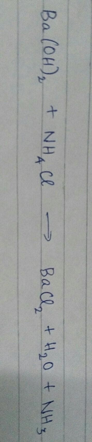 Observation of reaction of barium hydroxide and ammonium chloride ...