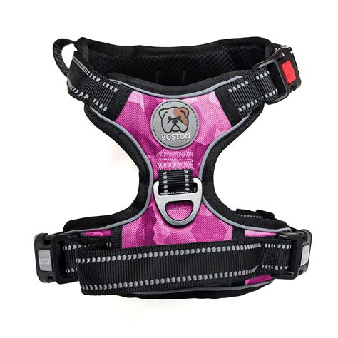 Boston Anti-Pull Dog Harness 2.0 - Pink Geo-Camo - Dogissimo