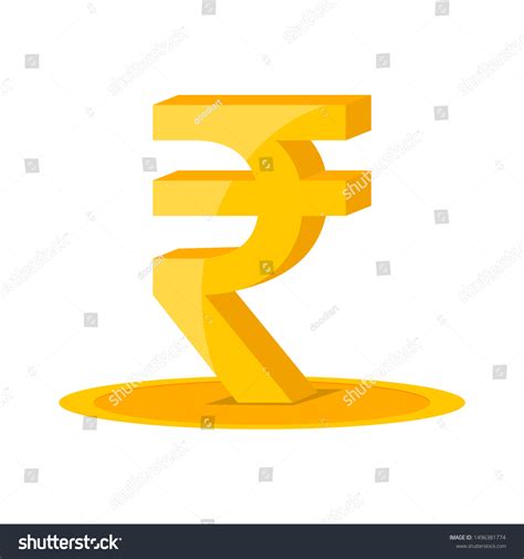 Indian Rupee Sign 3d Golden Isolated Stock Vector (Royalty Free ...