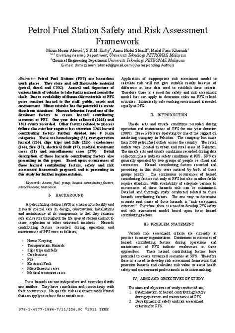 (PDF) Petrol Fuel Station safety and risk assessment framework | DR ...