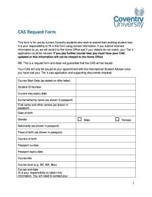 Cas Letter Coventry University - Fill and Sign Printable Template Online