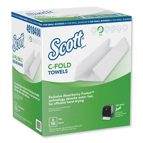 Scott C-Fold Paper Towels for Small Business, 10.13" x 13.15", 150 ...