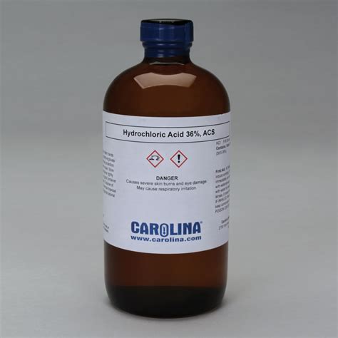 Hydrochloric Acid, 12.1 M, in Glass Bottle, ACS Grade, 500 mL ...