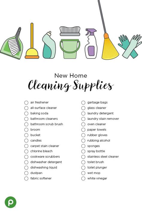 the new home cleaning supplies list