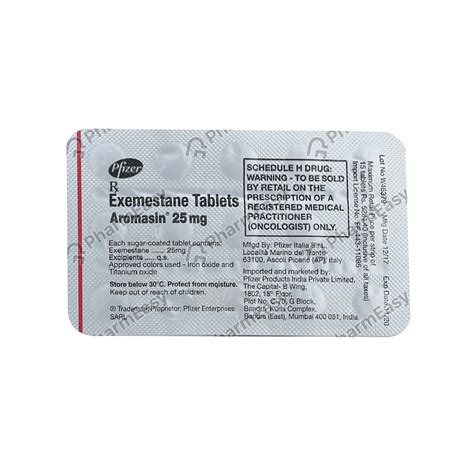 Buy Aromasin 25mg Tablet Online at Flat 18% OFF* | PharmEasy