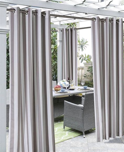 Outdoor Cabana Stripe or Solid Curtain | Outdoor curtain panels, Outdoor curtains, Outdoor decor