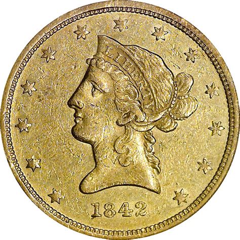 1842 Small Date $10 MS Liberty Head $10 | NGC