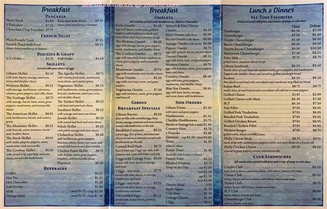 Menu at Blue Star Cafe, Gibson City