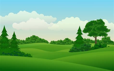 Beautiful Green Nature Scenery 1591929 Vector Art at Vecteezy