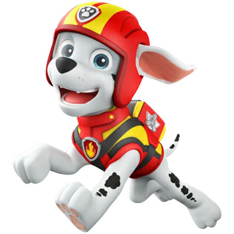 a cartoon dog wearing a fireman's helmet and running with his paws on the ground