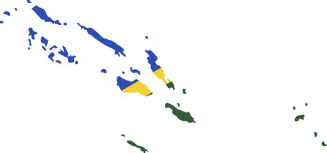 Solomon Islands map city color of country flag. 12177329 PNG